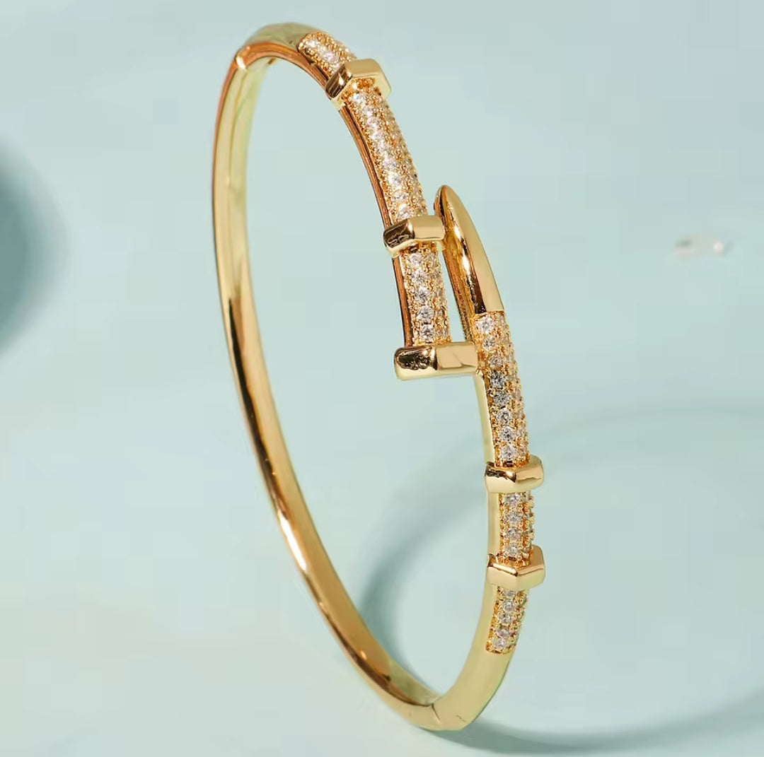 Retro Style nail inspired cuff bracelet women jewelry