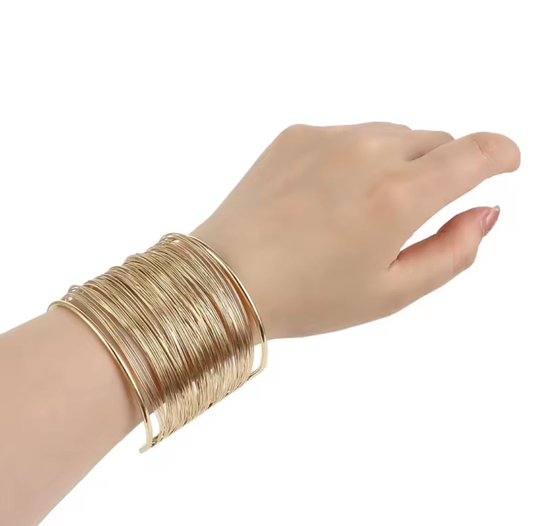 Retro multilayer cuff bracelet