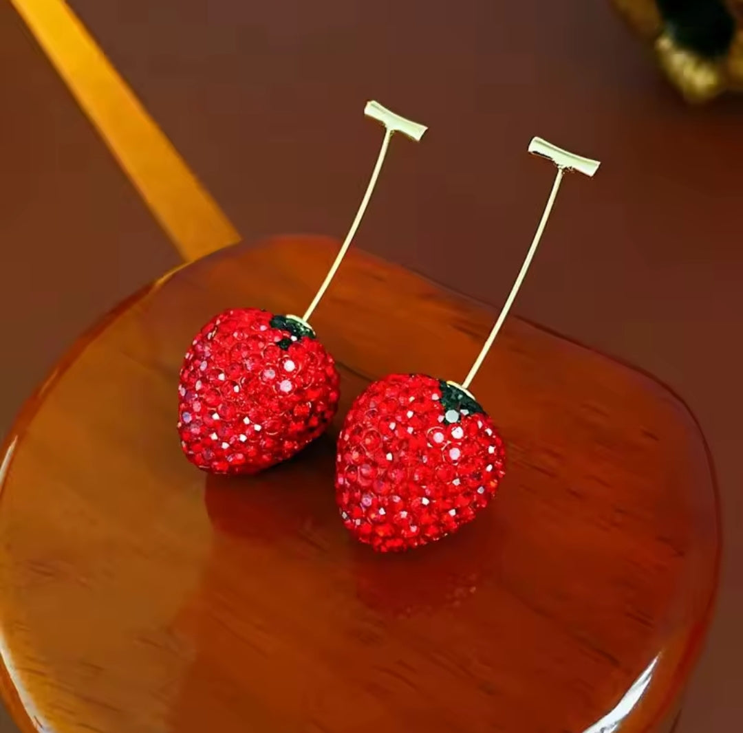 Strawberry Dangle Earrings women jewelry