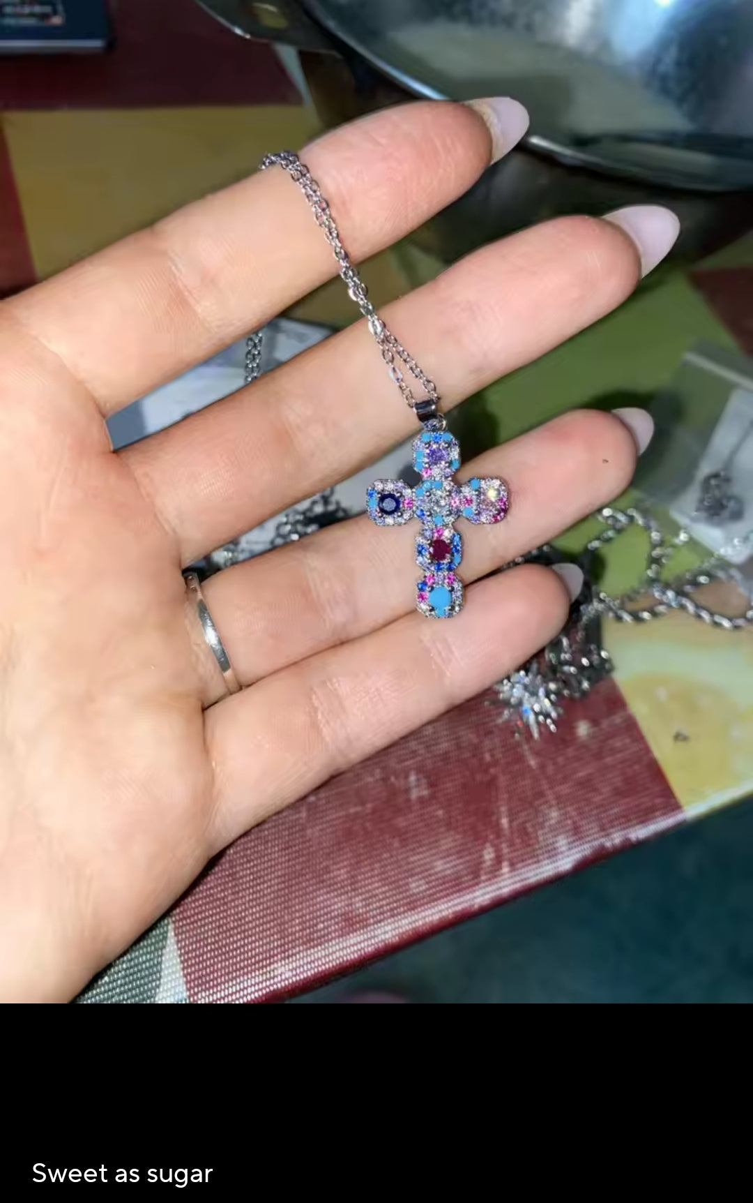 Rhinestone Cross necklace fashion jewelry accessories