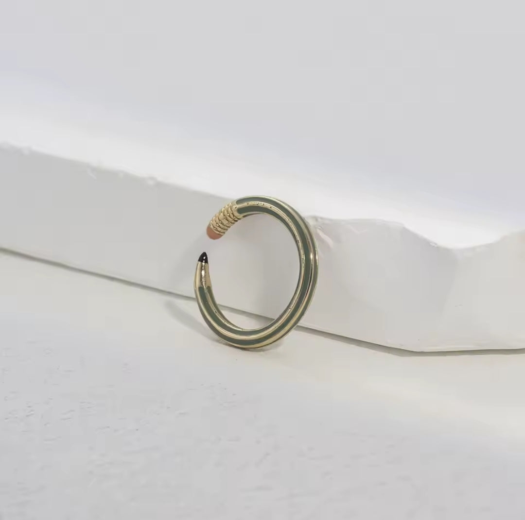pencil inspired mini ring knuckle cuff