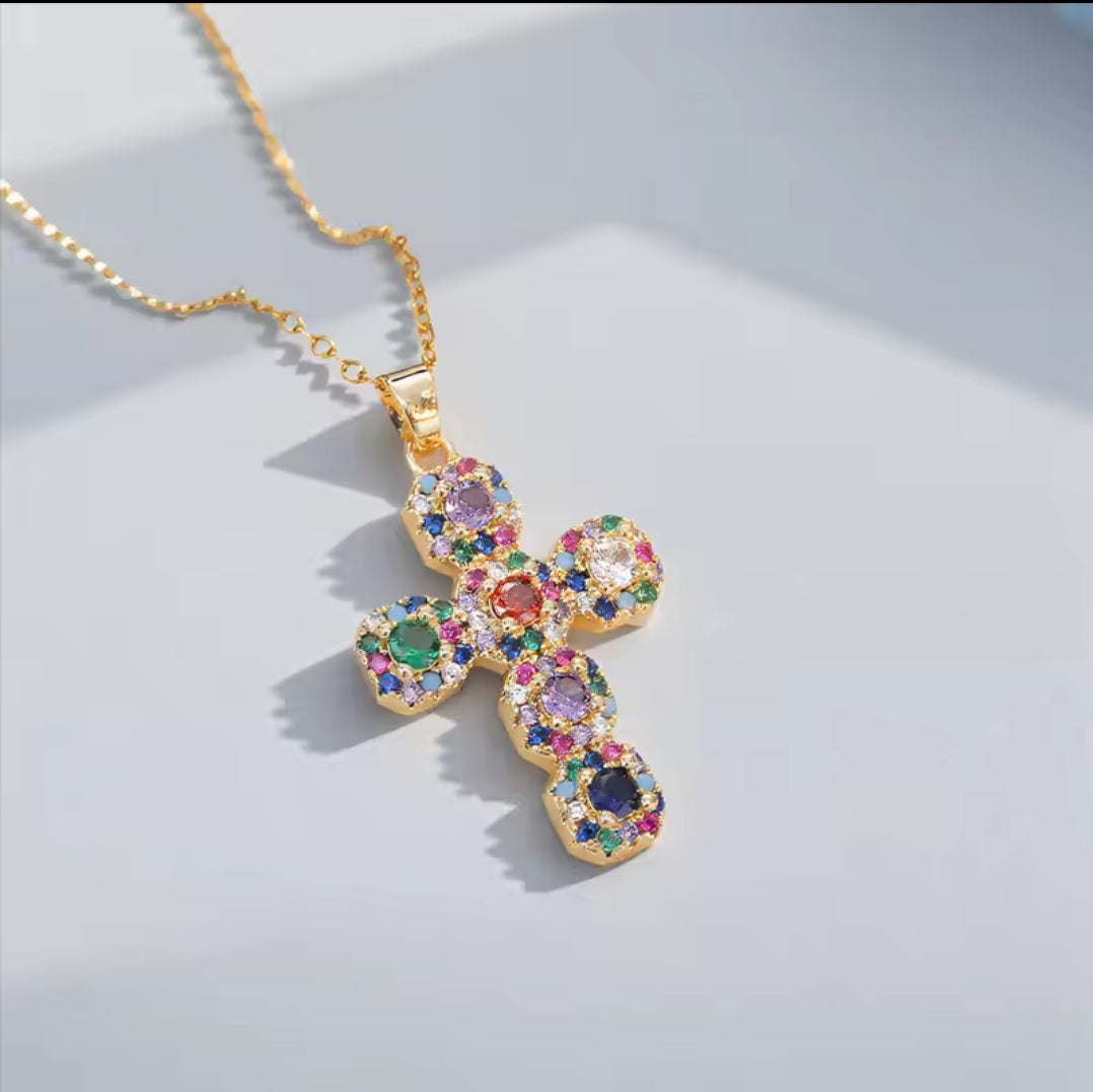 Rhinestone Cross necklace fashion jewelry accessories