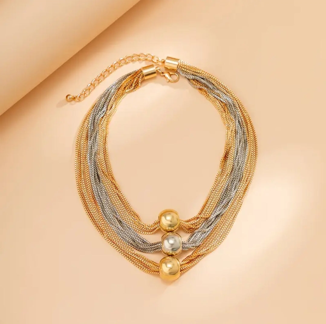 Multilayer ball chain necklace jewelry fashion accessories