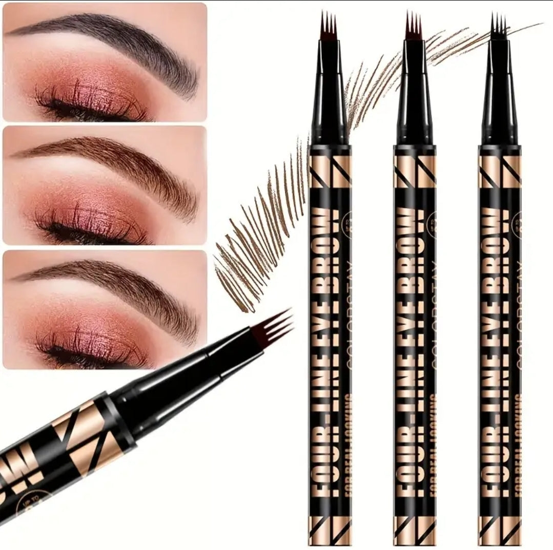 4 prong eyebrow pen waterproof sweatproof long lasting natural hair strokes cejas