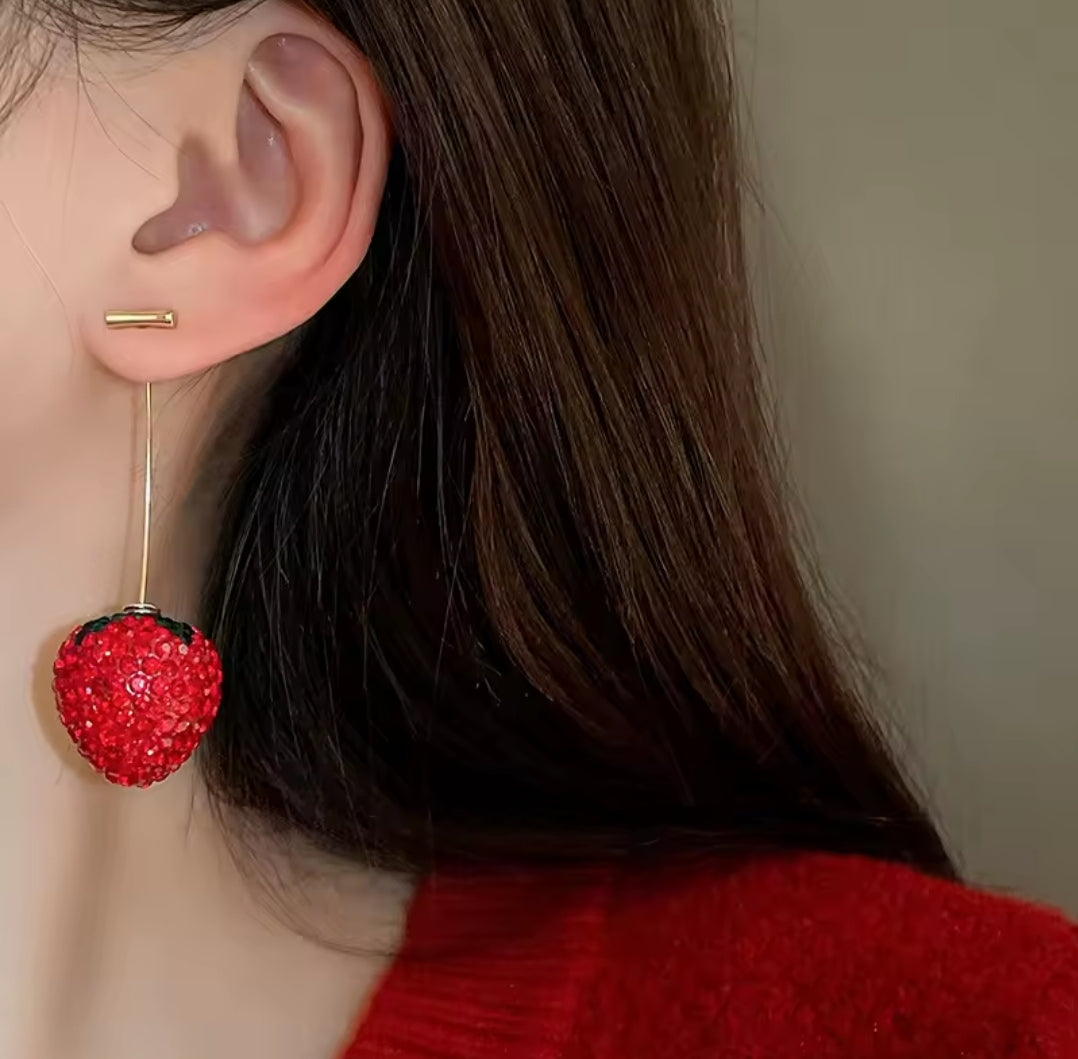 Strawberry Dangle Earrings women jewelry