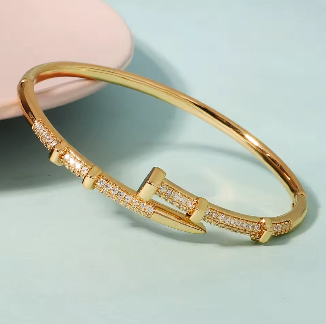 Retro Style nail inspired cuff bracelet women jewelry