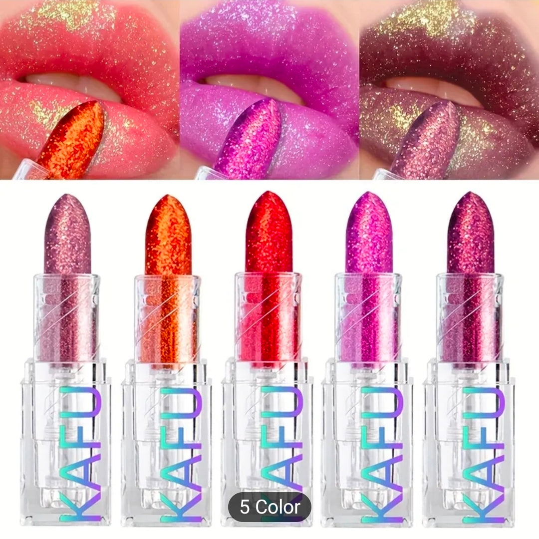 Shiny glitter pearlescent lipstick waterproof long lasting lip gloss lipsticks lip glaze makeup