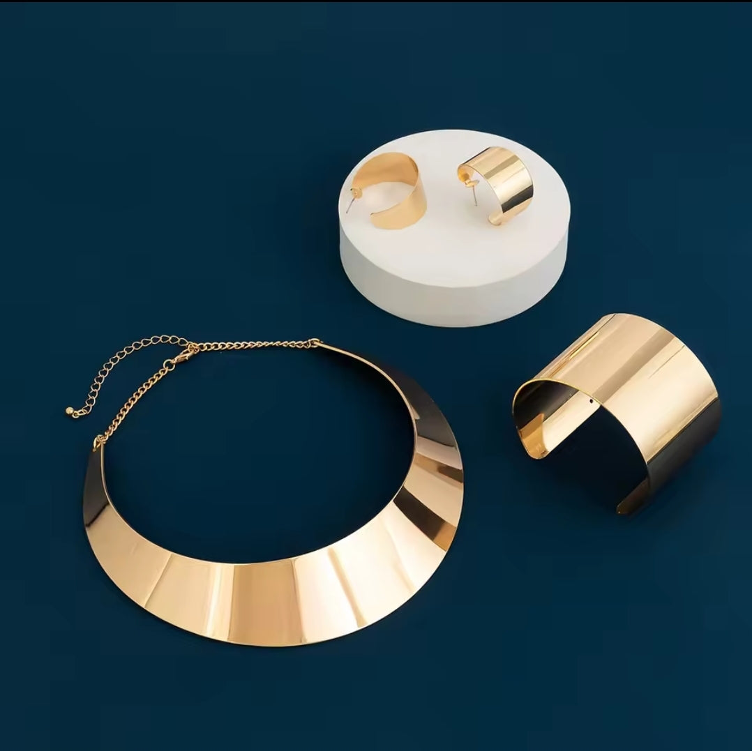 Statement gold necklace jewelry