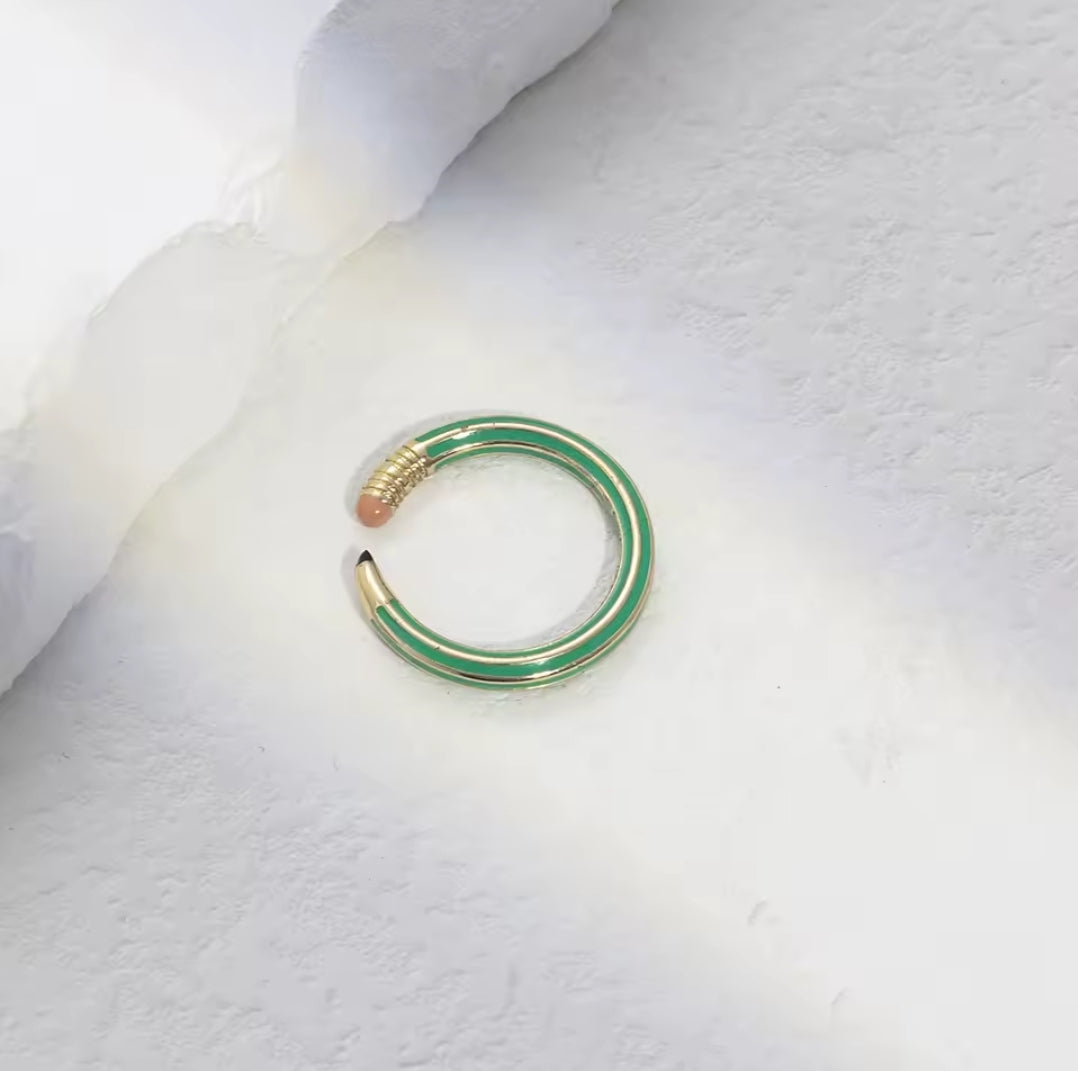 pencil inspired mini ring knuckle cuff