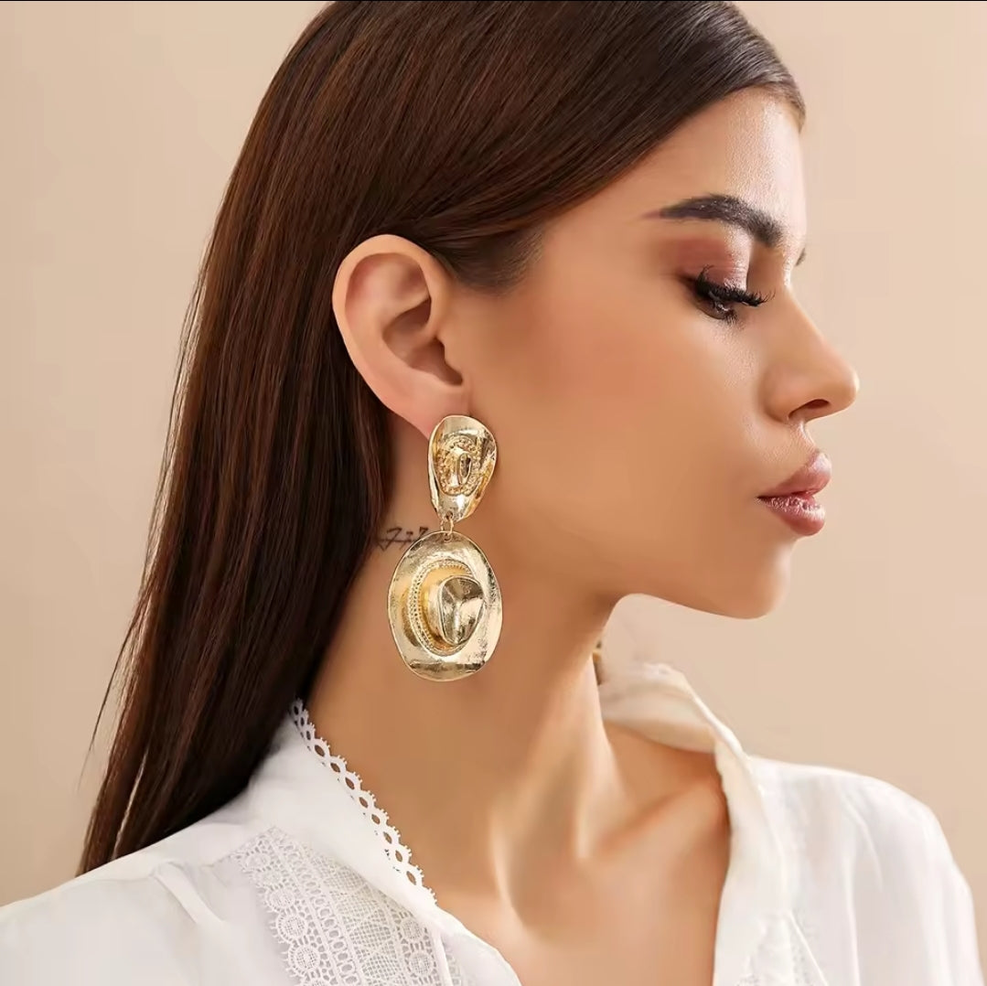Retro Cowboy Hat Earrings Rodeo Accessories Jewelry