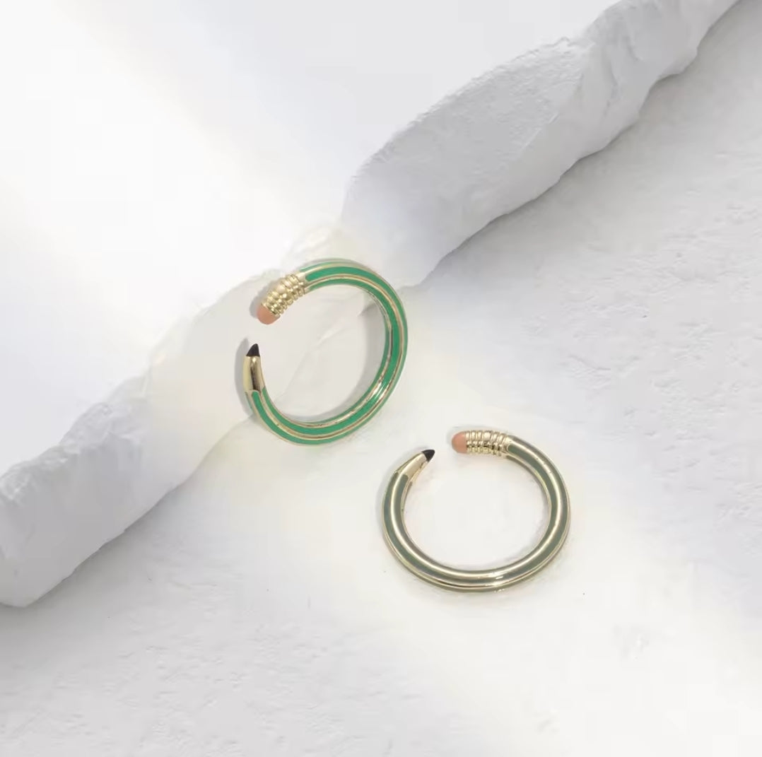 pencil inspired mini ring knuckle cuff