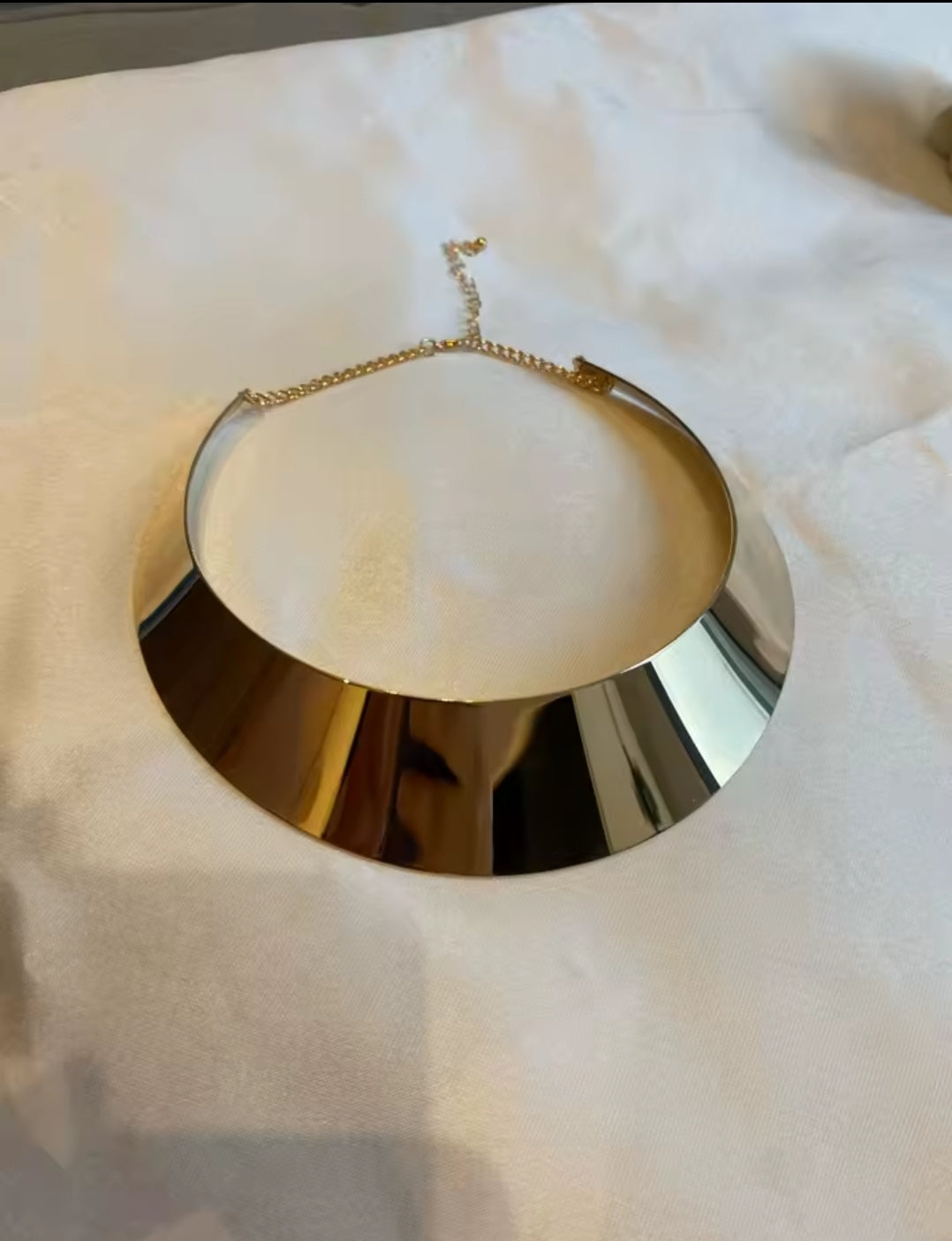 Statement gold necklace jewelry